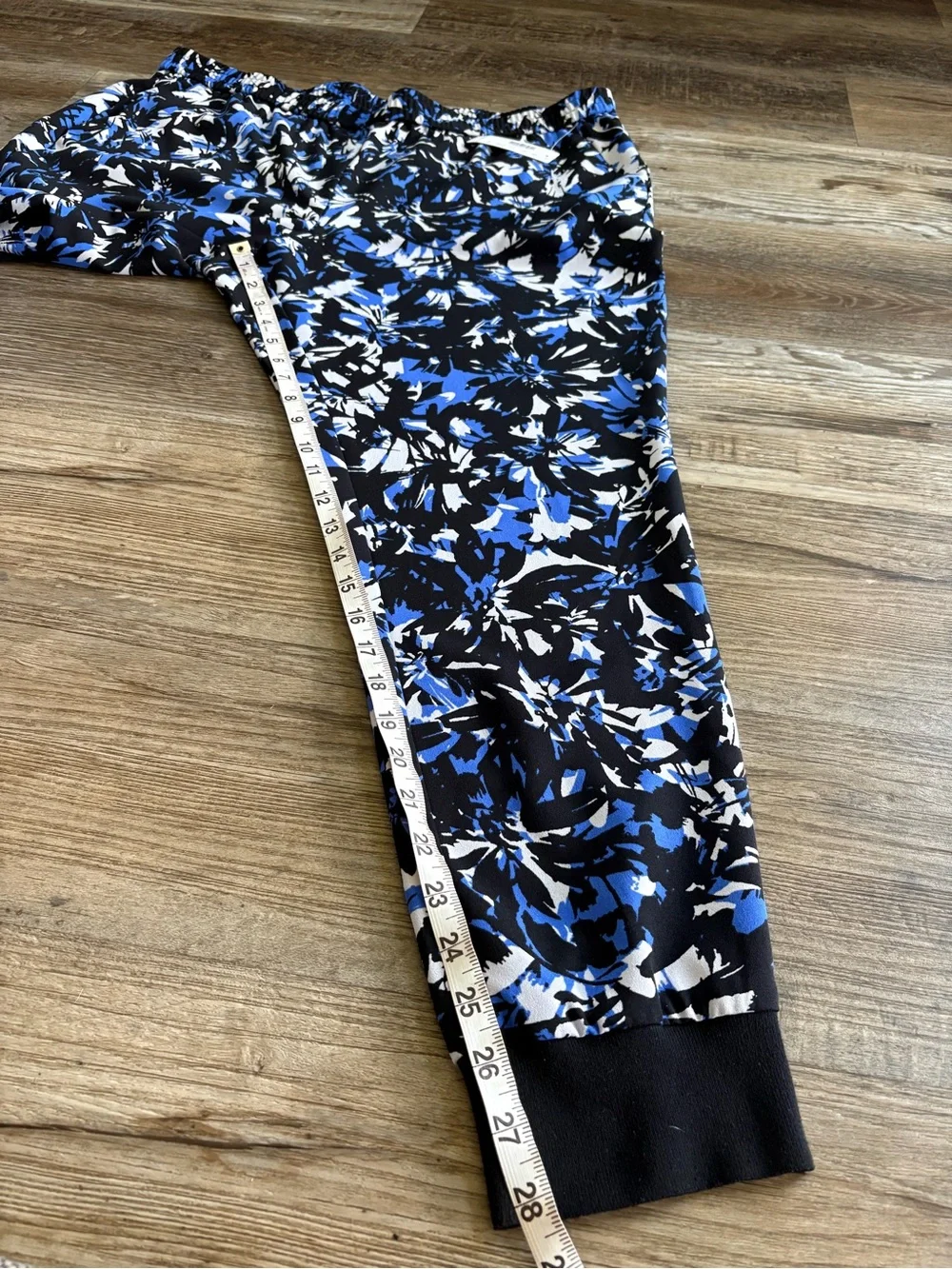 J.Crew Women’s Size 18 Blue Black Floral Pull-On Jogger Pants NWT